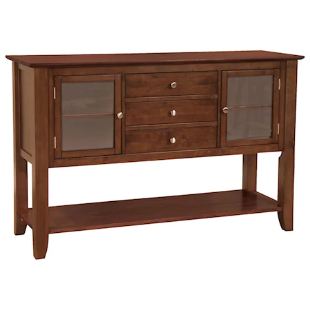 Transitional Server with 3-Drawers